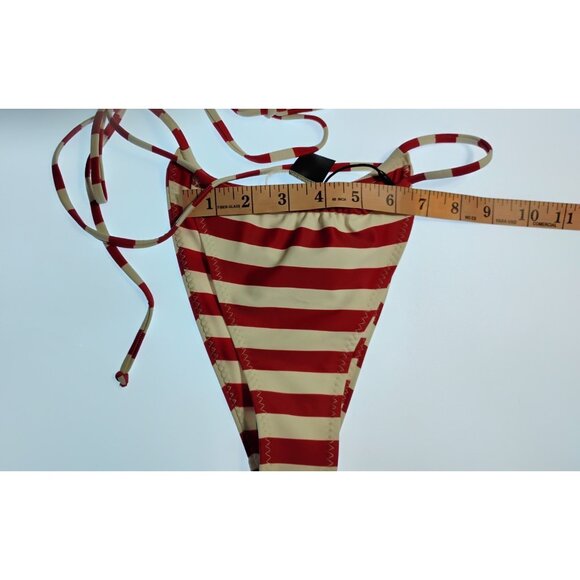 SAME LOS ANGELES 2 PC BIKINY WOMENS Triangle Top And String Bootom L Stripped - Picture 7 of 10